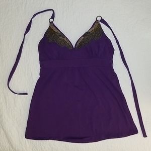 Embellished halter bra top